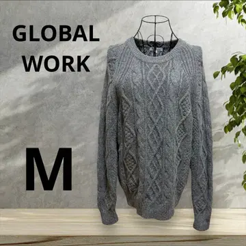 GLOBAL WORK 글로벌 워크 케이블 니트 긴팔 스웨터 M