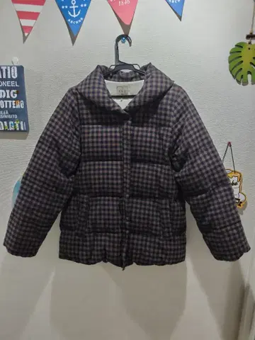 새상품급 sm2 사만사 모스모스 면 린넨 다운 체크