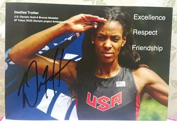 deedee trotter 친필 사인 엽서 육상 경기 선수 대표