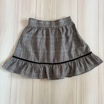 [ 새상품급 ] 미셸 마카롱 체크 무늬 프릴 미니 스커트 프리 사이즈