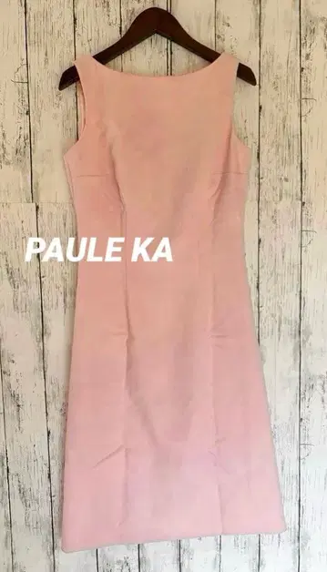 PAULE KA 폴카 슬리브리스 무릎 기장 원피스 핑크 S 캐시미어