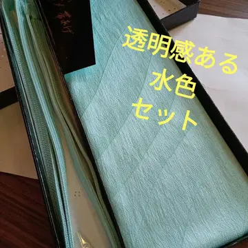 A 오비 장식 천 허리띠 세트 투명감 있는 스카이블루