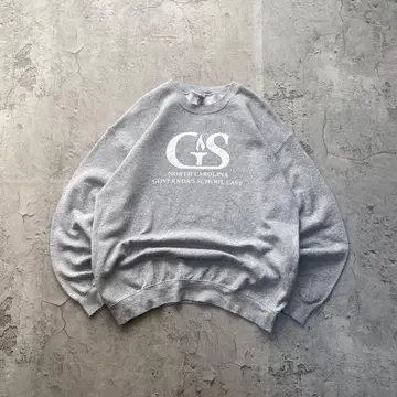 길단 USA 구제 의류 센터 로고 프린트 맨투맨 트레이닝복 그레이 L