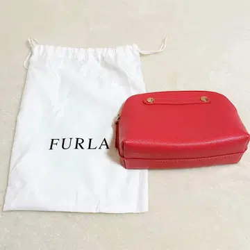 [ 미사용 새상품 ] FURLA 훌라 파우치 돔형 핑크 수납 가방 포함