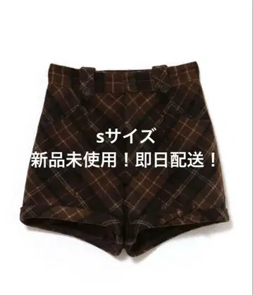 andmary Ribbon check mini pants S