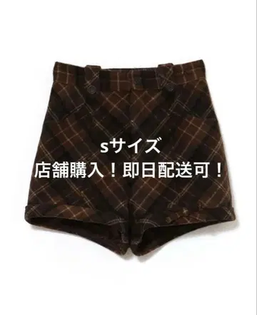 andmary Ribbon check mini pants S