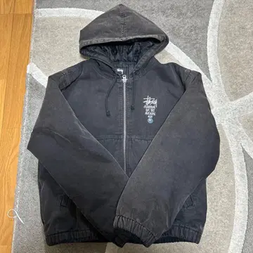 그래픽 프린트 후드 부착 자켓 M 사이즈