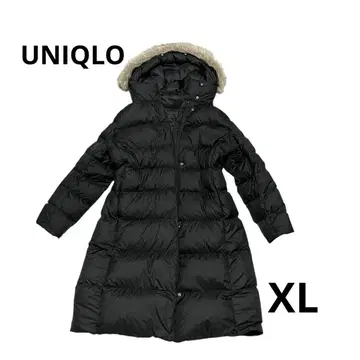 UNIQLO 유니클로 울트라 라이트 다운 코트 롱 블랙 후디