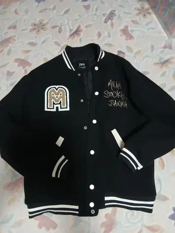 ZARA 블랙 바시티 자켓 L