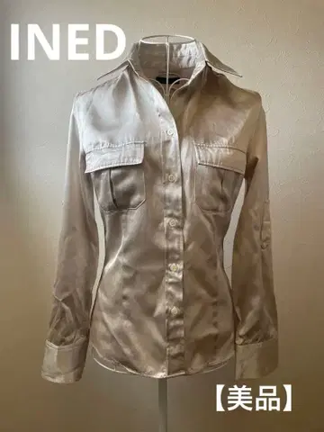 [ 새상품급 ] INED 긴팔 셔츠 블라우스 베이지 S