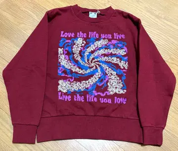 [ 새상품 ] x-girl 맨투맨 트레이닝복 레드 버건디 S 사이즈