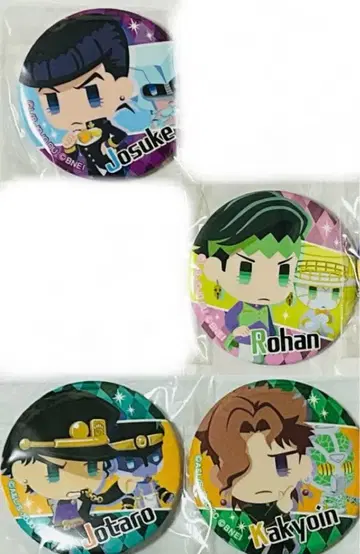 죠죠의 기묘한 모험 피타파타팝 캔뱃지 죠타로, 죠스케, 죠죠, 로한 4점