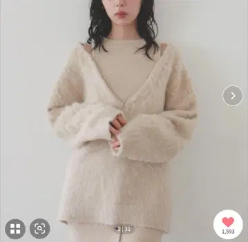 LIAN 앙상블풍 V넥 니트 풀오버 리안