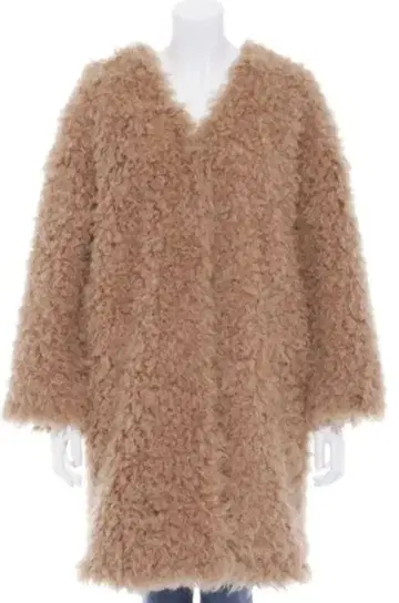 미라 오웬 베이지 퍼 롱 코트 Mila Owen