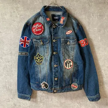 ALCOTT 패치 데님 자켓 그라데이션 XL 사이즈