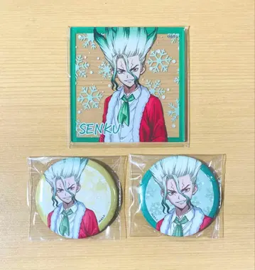 크리스마스 party Dr.STONE 이시가미 센쿠 캔뱃지 아크릴 코스터