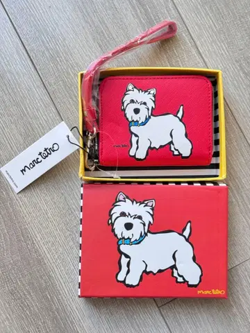 마크테트로 동전 지갑 카드 케이스 빨간색 개 박스 포함