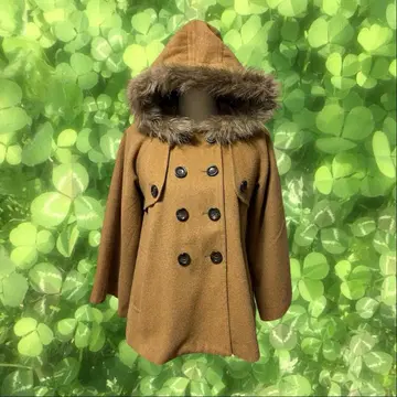 모리걸 페어리 그런지 00s 퍼 후드 부착 더플 코트