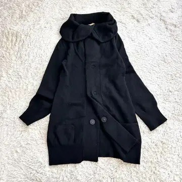 주카 울 롱 가디건 블랙 M 사이즈 하이넥