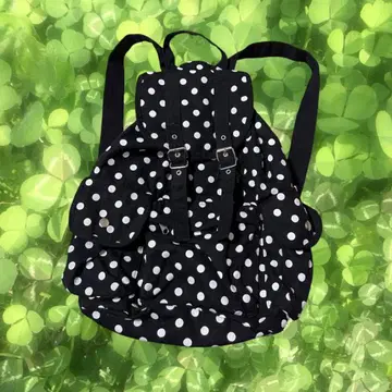 모리걸 00s 헤이세이 도트 무늬 백팩 블랙