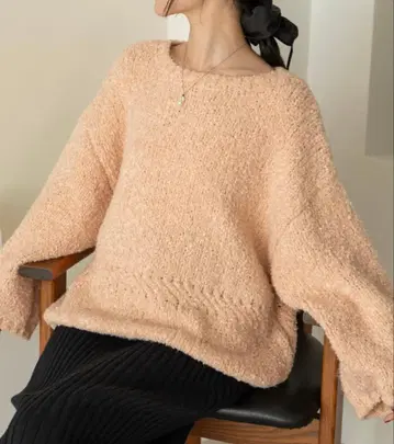 [ hinari ] 부클레 시스루 디자인 니트