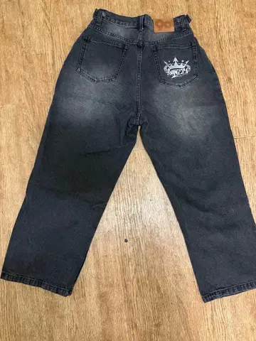 9090 나인티 다크 그레이 와이드 레그 데님