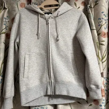 23구 더블 지퍼 후드티 그레이 S 사이즈