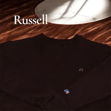[레어 컬러] Russell 맨투맨 트레이닝복 M 다크 브라운 V넥