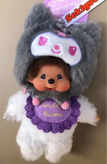 특가 택 포함 새상품 몬치치 x 쿠로미 키링 약 15cm