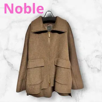 Noble 노블 카멜 믹스 리버 지퍼 코트 브라운 38 사이즈