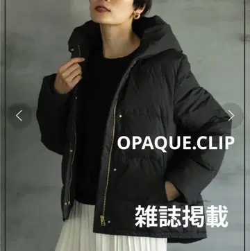 오파크 클립 뮐러 다운 발수 볼륨 칼라 숏코트