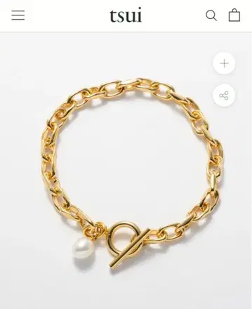 tsui 골드 펄 장식 팔찌