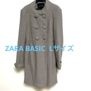 ZARA BASIC 그레이 주름 롱 코트 L