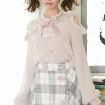 LIZ LISA 리즈리사 레이어드 스타일 어깨 트임 니트 핑크