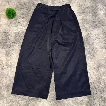 GEORGES RECH 사이즈 36(S) 블랙 와이드 팬츠 허리밴딩