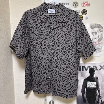 Keboz 레오파드 무늬 반팔 셔츠 L 사이즈