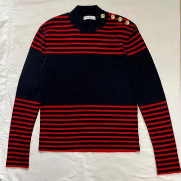 새상품급 TOMORROWLAND MACPHEE 골드 버튼 보더 니트 S