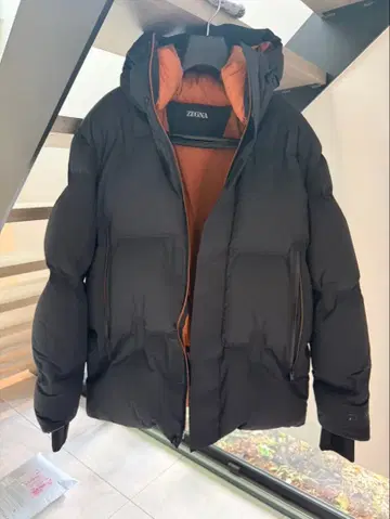ZEGNA 제냐 레어 다운 자켓 블랙 오렌지 컬렉션
