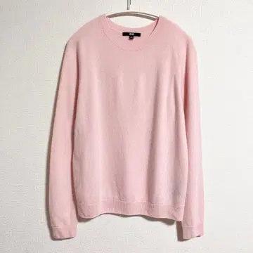 유니클로 3D 캐시미어 크루넥 L 핑크