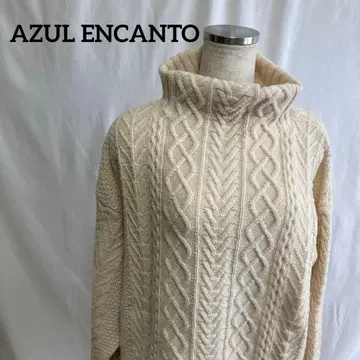AZUL ENCANTO 케이블 짜임 백리본 스웨터
