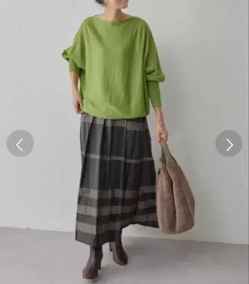 미사용 비어즐리 울 돌먼 니트 그린