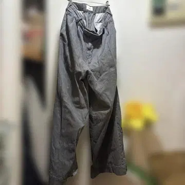 그레이 와이드 팬츠 하이웨스트 데님