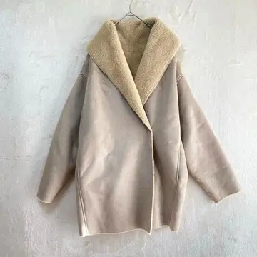 개럴개런트 네이비/페이크 무스탕 보아 코트/F/베이지