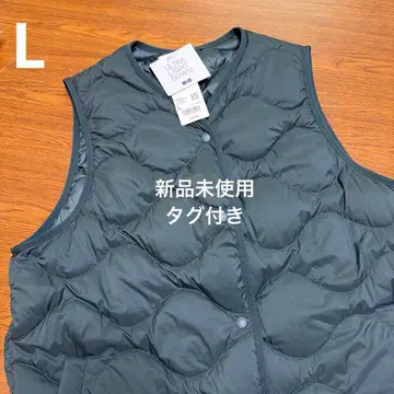 미사용 새상품 유니클로 울트라 롱 다운 베스트 L 다크 그린