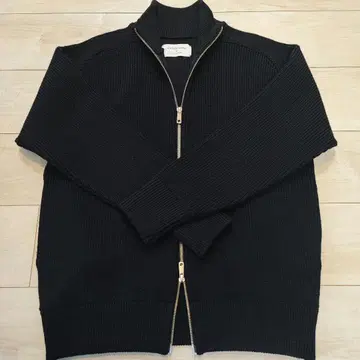 UNITED TOKYO 울 리브 집업 드라이버즈 니트