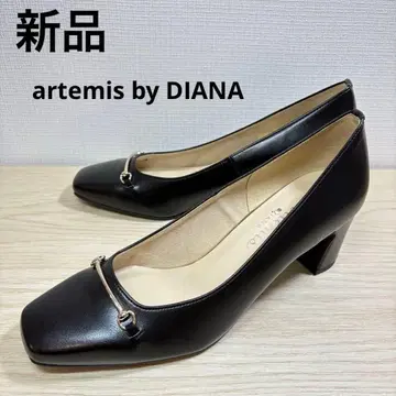 [ 새상품 ] 아르테미스 다이애나 청키힐 스퀘어토 24.5 펌프스