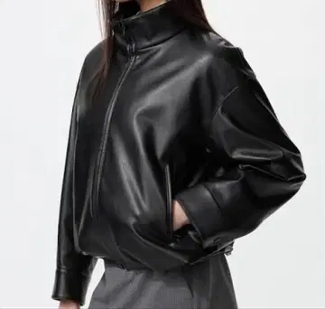 유니클로 코팅 오버사이즈 블루종