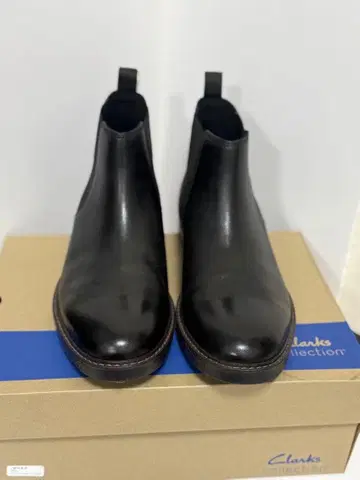 새상품급 Clarks 블랙 사이드 고어 부츠 27.5cm