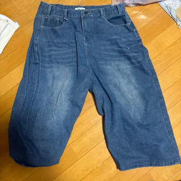 블루 와이드 데님 팬츠