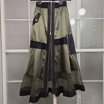 RISELY 메쉬 MA-1 스커트 바이컬러